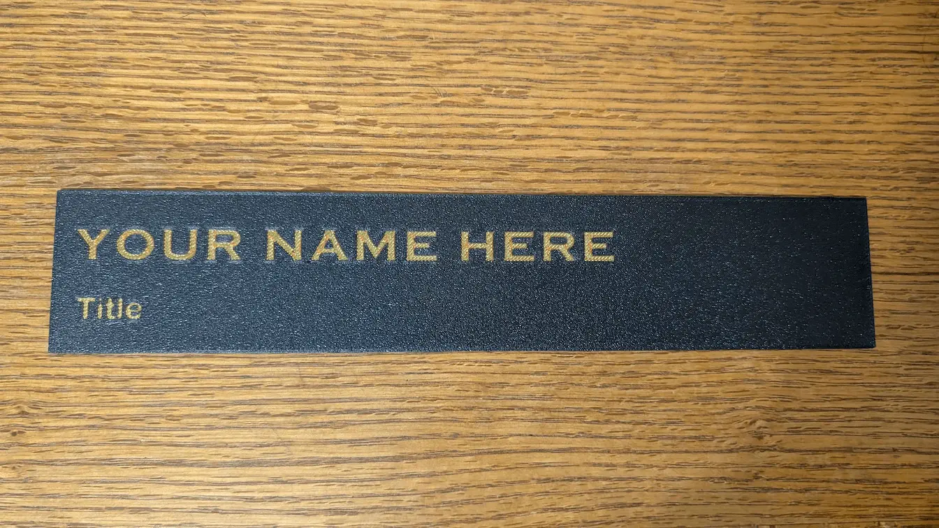 Custom Office Door Nameplate Insert